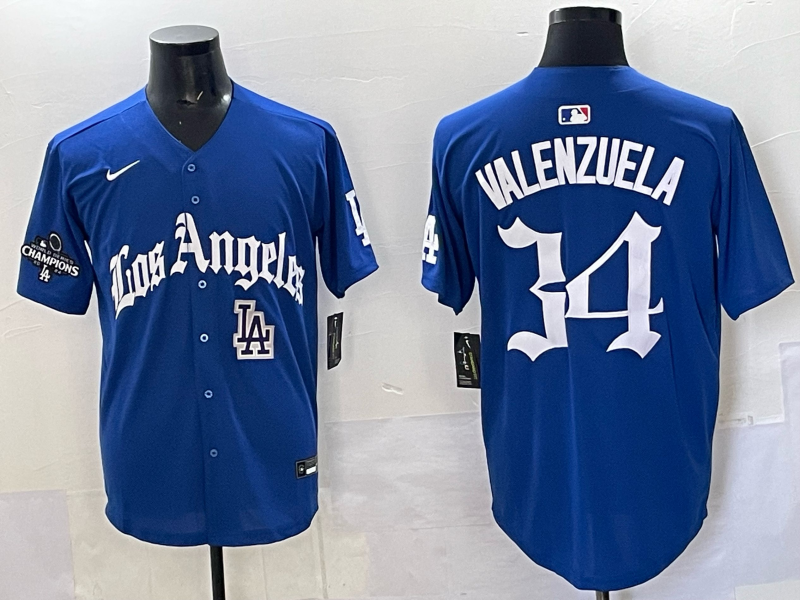Men Los Angeles Dodgers #34 Valenzuela Blue 2025 Nike MLB Jersey style 053->los angeles dodgers->MLB Jersey